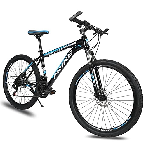 Bicicletas de montaña : Bicicleta de montaña de 26 pulgadas MTB adecuada para hombres y mujeres entusiastas del ciclismo 21 / 24 / 27 velocidades con frenos de disco duales (tamaño: 21 velocidades, color: azul)