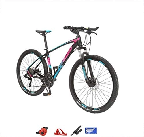 Bicicletas de montaña : Bicicleta de montaña de 27, 5 pulgadas, 27 velocidades, velocidad variable, aleación de aluminio, bicicleta de carretera, doble disco, amortiguación, para todo terreno, bicicleta BXM, color azul, tamaño 27.5inch