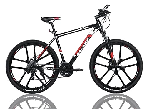 Bicicletas de montaña : Bicicleta de montaña de 27.5 pulgadas, aleación de aluminio, 24 engranajes, freno de disco doble con horquilla de bloqueo hidráulico y diseño de cable oculto para bicicletas de adultos (negro / rojo)
