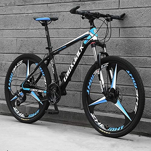 Bicicletas de montaña : Bicicleta De Montaña De Acero Con Alto Contenido De Carbono De 24 Velocidades, Bicicleta De Montaña Para Hombres De 26 Pulgadas, Adecuada Para Entusiastas De Los Deportes Y El Ciclismo, Black and blue