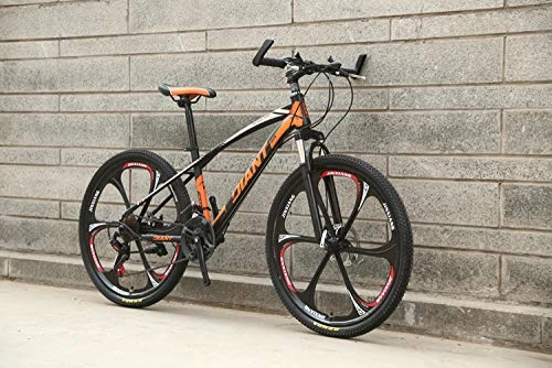 Bicicletas de montaña : Bicicleta de montaña de Velocidad Variable absorcin de Impactos Bicicleta de montaña Doble Freno de Disco Bicicleta de Estudiante Masculino y Femenino-Negro Naranja_26 Pulgadas x 17 Pulgadas