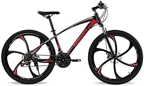 Bicicletas de montaña : Bicicleta de montaña de velocidad variable para adultos, bicicletas de freno de doble disco, bicicleta de playa, motos de nieve, marco de acero de alto carbono BXM, color rojo, tamao 27 speed