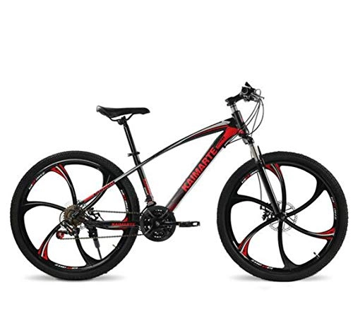 Bicicletas de montaña : Bicicleta de montaña, frenos de disco delantero y trasero de la bicicleta y bicicleta de 21 velocidades 24 y 26 pulgadas y bandeleta de andar en bicicleta ( Color : Black , Size : 26 inch 27 s )