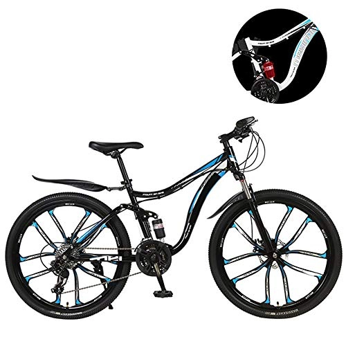 Bicicletas de montaña : Bicicleta de montaña HZYYZH Off-Road para adultos, ligera y todoterreno, marco duro, 26 pulgadas, bicicleta de ciudad, bicicleta de montaña, azul, 24 velocidades