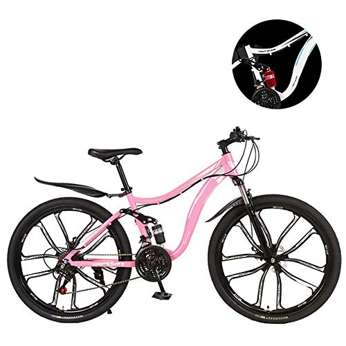 Bicicletas de montaña : Bicicleta de montaña HZYYZH Off-Road para adultos, ligera y todoterreno, marco duro, 26 pulgadas, bicicleta de ciudad, bicicleta de montaña, rosa, 27 velocidades