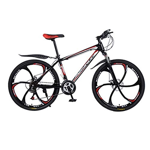 Bicicletas de montaña : Bicicleta de montaña MTB con neumáticos grasos de 26 pulgadas, marco de acero al carbono, bicicleta de montaña para hombre y mujer, 21 velocidades, negro 10 Spoke