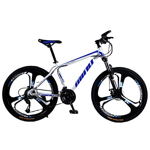 Bicicletas de montaña : Bicicleta De Montaña Para Adultos De 21 Velocidades, Bicicleta De Montaña De Acero Con Alto Contenido De Carbono De 26 Pulgadas, Adecuada Para Entusiastas De Los Deportes Y El Ciclismo, White blue