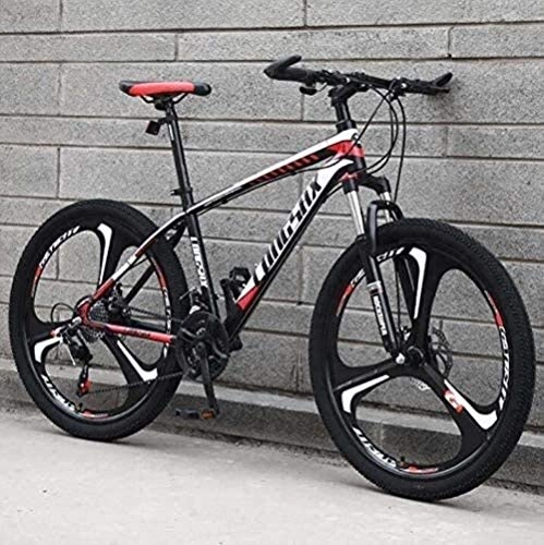 Bicicletas de montaña : Bicicleta de montaña para bicicleta de montaña, marco ligero de acero de alto carbono, horquilla delantera que absorbe los golpes, freno de disco doble bicicleta BXM, color E, tamaño 24 inch 27 speed