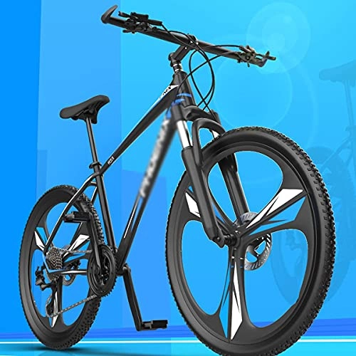 Bicicletas de montaña : Bicicleta de montaña para hombre, ruedas de 26 pulgadas, marco de aluminio, cambio suave, amortiguador de choque con bloqueo, azul (tamaño: 27 velocidades, color: azul)