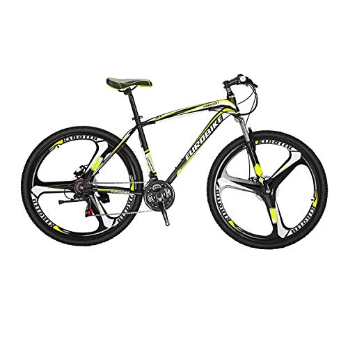 Bicicletas de montaña : Bicicleta de montaña X1 21_Speed Doble Disco de Freno 3_radios Ruedas 27.5" Bicicleta de Montaña Amarillo