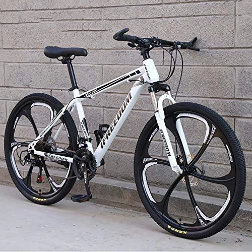Bicicletas de montaña : Bicicleta Plegable Para Adultos Hombres Mujeres, 21-24-27-30 Velocidad Variable Porttil Al Aire Libre Bicicleta De Montaa City Urban Commuters Para Adolescentes Adultos Negro / blanco 26", 27 Velocidad