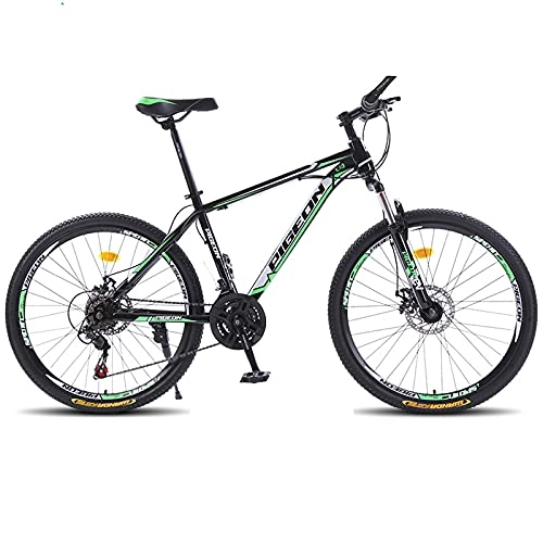 Bicicletas de montaña : Bicicletas de Montaña Bicicleta De Montaña De 26 Pulgadas Con Horquilla De Suspensión, Bicicleta De Montaña De 30 Velocidades Con Frenos De Disco Duales, Cuadro De Aleación De Alumini(Color:Verde negro)