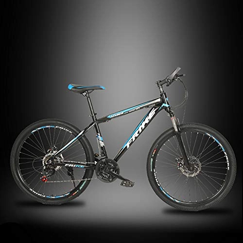 Bicicletas de montaña : Buje de rueda ligero de 26 pulgadas para bicicletas de montaña, 21 velocidades, marco de aleación de aluminio con asiento ajustable de suspensión delantera, Azul zafiro