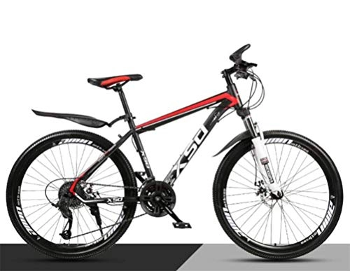 Bicicletas de montaña : CJH Offroad, Outdoor Sport, Variable Speed, Riding Damping Mountain Bike, Bicicleta de Ciudad para Adultos de 26 Pulgadas Off-Road de Velocidad Variable (Color: Negro Rojo, Tamaño: 30 Velocidades)
