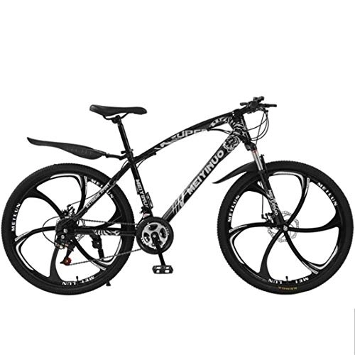 Bicicletas de montaña : Dsrgwe Bicicleta de Montaña, 26" Bicicleta de montaña, Bicicletas Hardtail, Marco de Acero al Carbono, Doble Disco de Freno y suspensión Delantera (Color : Black, Size : 27 Speed)