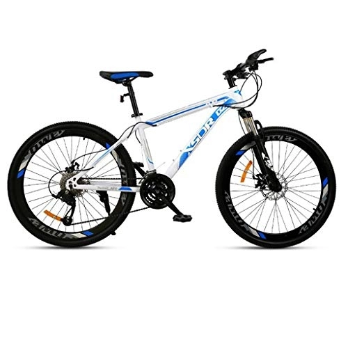 Bicicletas de montaña : Dsrgwe Bicicleta de Montaña, 26” Bicicleta de montaña, Marco de Acero al Carbono Bicicletas de montaña, Doble Freno de Disco Delantero y Tenedor, 21 / 24 / 27-velocidad (Color : Blue, Size : 27-Speed)