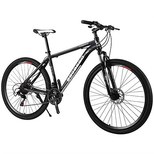 Bicicletas de montaña : EAHKGmh 29 Pulgadas de Bicicletas de montaña de Velocidad Variable Shift Doble Freno de Disco Amortiguador de Bicicletas Todo Terreno Rgidas Hombres y Mujeres de Bicicletas (Color : Black)