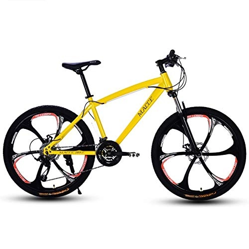 Bicicletas de montaña : EAHKGmh Adulto de Bicicletas de montaña de 26 Pulgadas Velocidad de Choque Frenos de Disco Doble de Estudiantes for Bicicleta Asalto (Color : Yellow, Size : 21 Speed)