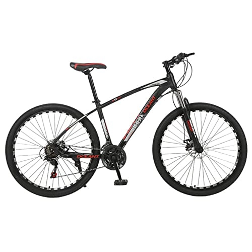 Bicicletas de montaña : EASSEN 27.5 Pulgadas de Bicicleta de montaña Adulta, Marco de aleación de Aluminio de Bicicleta de Carbono de imitación, con Frenos de Disco mecánico Dual y Sistema complet Black Red