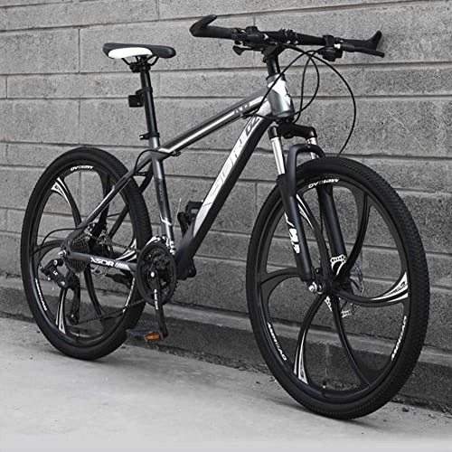 Bicicletas de montaña : Elegante Bicicleta De Montaña De 21 / 24 / 27 Velocidades para Adultos, Ruedas De 26 Pulgadas, Freno De Disco Ligero De Acero Al Carbono, Negro, 21speed