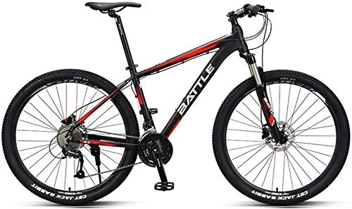 Bicicletas de montaña : FANLIU 27, 5 pulgadas de bicicletas de montaña, bicicletas for adultos Rgidas Mountain Men, Marco de doble freno de disco de aluminio de bicicletas de montaña, asiento ajustable, Rojo, 27 de velocidad
