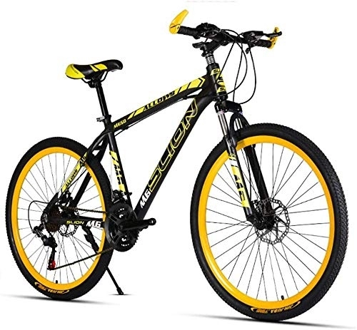 Bicicletas de montaña : FanYu Relaxbx - Bicicleta de montaña de doble disco para adultos, 26 pulgadas, 30 velocidades, color blanco, 27 velocidades, 27 velocidades, color amarillo