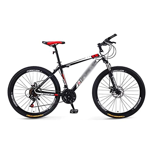 Bicicletas de montaña : FBDGNG Bicicleta de montaña de 26 pulgadas, bicicleta de montaña de 3 radios de acero de alto carbono con horquilla delantera bloqueable y gruesa (tamaño: 21 velocidades, color: rojo)