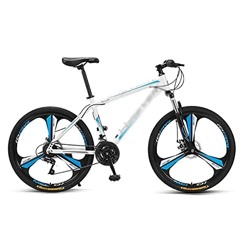 Bicicletas de montaña : FBDGNG Bicicleta de montaña para adultos y adolescentes 24 / 27 velocidades, marco de acero al carbono, ruedas de 26 pulgadas, sistema de frenos de disco doble (tamaño: 24 velocidades, color: azul)