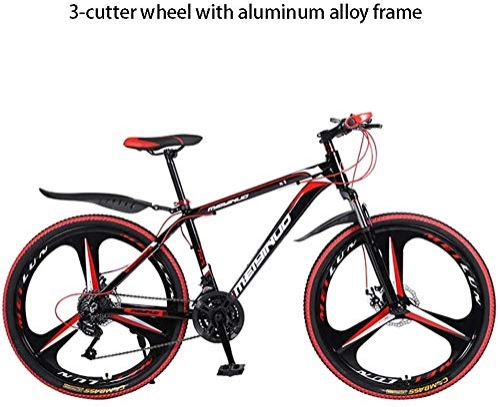 Bicicletas de montaña : Freno de disco doble para bicicleta de montaña ligera aleacin de aluminio de 26 pulgadas / acero al carbono 21 / 24 / 27 velocidad absorcin de choque de bicicleta de montaña 3S 8 21 velocidad-21