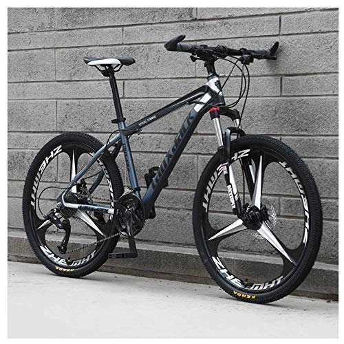 Bicicletas de montaña : Front Suspension Mountain Bike 17Inch HighCarbon Steel Frame and 26Inch Wheels with Mechanical Disc Brakes 24Speed Drivetrain Gray