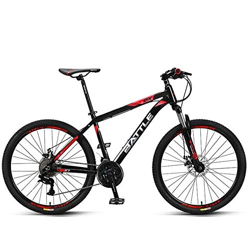 Bicicletas de montaña : Giow - Bicicleta de montaña para adultos, 26 pulgadas, 27 velocidades Hardtail con freno de disco dual, marco de aluminio, suspensin delantera todo terreno, bicicleta de montaña, color negro