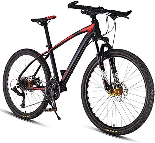 Bicicletas de montaña : GJZM Mountain Bikes 27 Speed, 26 Inch Tires Hardtail Mountain Bike Asiento y Manillar Ajustables de Doble Disco, Rojo Brillante