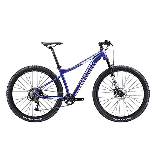 Bicicletas de montaña : GONGFF Bicicletas de montaña de 9 velocidades, Bicicleta de montaña rígida para Adultos Big Wheels, Bicicleta de suspensión Delantera con Marco de Aluminio, Bicicleta de montaña, Azul