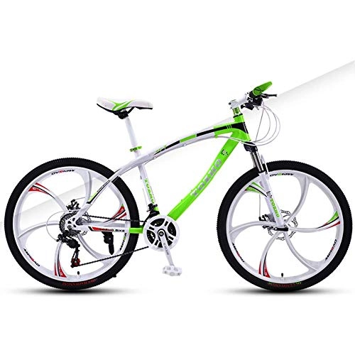 Bicicletas de montaña : GQQ Bicicleta de Montaa, Bicicleta de Montaa de Acero de Alto Carbono de 30 Velocidades, Bicicleta Todo Terreno, Freno de Disco Doble, Suspensin Delantera, Rueda de 26 Pulgadas, Verde