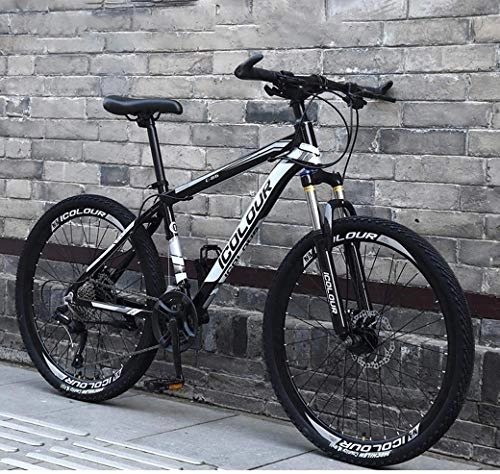 Bicicletas de montaña : GQQ Bicicleta de Montaa de 26 'Para Adultos, Bicicleta de Velocidad Variable, Cuadros de Aluminio Ligero con Suspensin Completa, Horquillas de Suspensin, Freno de Disco Rgido, B, 27 Velocidades, u