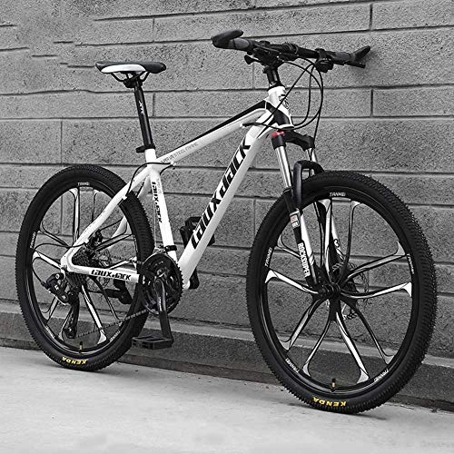 Bicicletas de montaña : GQQ Bicicleta de Montaa de 26 'Para Adultos, Cuadros de Suspensin Completa de Acero con Alto Contenido de Carbono de 21 / 24 / 27 / 30 Marchas, Horquillas de Suspensin de Bicicleta de Velocidad Variable