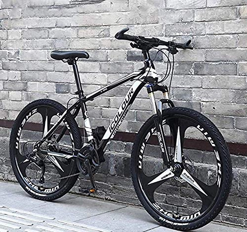 Bicicletas de montaña : GQQ Bicicleta de Montaa de 26 Pulgadas, Cuadro de Aluminio Ligero, Frenos de Disco Doble, Bicicleta Rgida de Velocidad Variable, B, 27 Velocidades, C