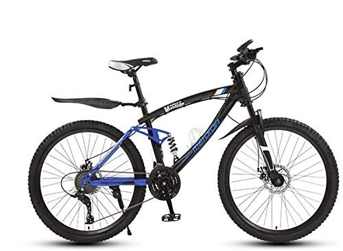 Bicicletas de montaña : GQQ Bicicleta de Velocidad Variable, Montaa para Hombre Adulto, Bicicleta Todo Terreno, Frenos de Disco Doble Bicicletas de Playa para la Nieve, Cuadro de Acero de Alto Carbono, B, 27 Velocidades, Si