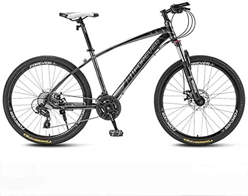 Bicicletas de montaña : GQQ Ruedas de 27.5 Pulgadas Frenos de Disco de Bicicleta de Montaa Daul 21 / 24 / 27 / 30 Velocidad Bicicleta de Velocidad Variable Caballeros Suspensin Delantera de Bicicleta, Blanco, 24, Negro