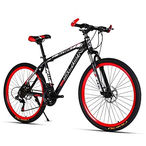 Bicicletas de montaña : GWYX Bicicleta De Montaña, Doble Disco Off-Road Brake Racing Bicicleta De Cambio De 26 Pulgadas / 30 Velocidades para Adultos Bicicleta De Fondo para Adultos, Black-21 Speed