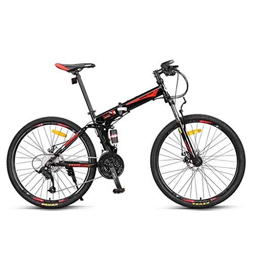 Bicicletas de montaña : GXQZCL-1 Bicicleta de Montaa, BTT, Bicicleta de montaña, Bicicletas Marco Plegable de Acero al Carbono, de Doble suspensin y Doble Freno de Disco, de 26 Pulgadas de Ruedas, Velocidad 27 MTB Bike