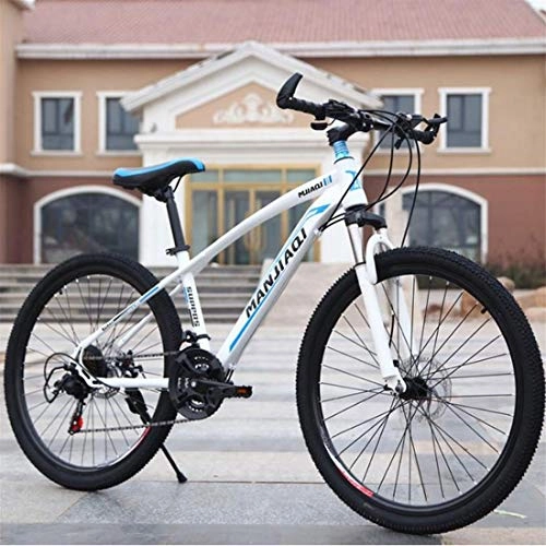 Bicicletas de montaña : GXQZCL-1 Bicicleta de Montaa, BTT, Bicicletas de montaña, Bicicleta de Acero al Carbono Barranco, Doble Disco de Freno y suspensin Delantera, 24 velocidades MTB Bike (Color : D, Size : 24 Inch)
