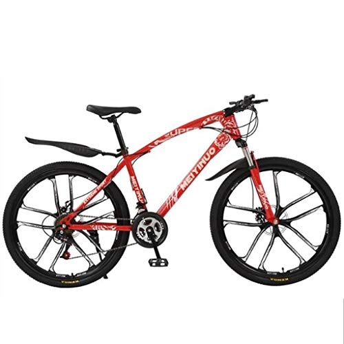Bicicletas de montaña : GXQZCL-1 Bicicleta de Montaa, BTT, Bicicletas de montaña, de 26" Bicicletas de montaña, con Doble Disco de Freno y suspensin Delantera, 21 / 24 / 27 velocidades, chasis de Acero al Carbono MTB Bike