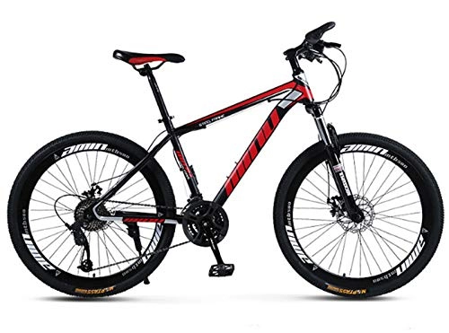 Bicicletas de montaña : H-LML Adulto 26 Pulgadas Bici De Montaña De 30 Velocidades De Una Sola Rueda Fuera De La Carretera Variable De Velocidad Amortiguador Masculino Y Femenino Bicicleta, Black Red