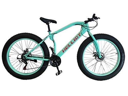 Bicicletas de montaña : Helliot Bikes Bull Blue Bicicleta de montaña Fatbike, Adultos Unisex, Azul, Mediano