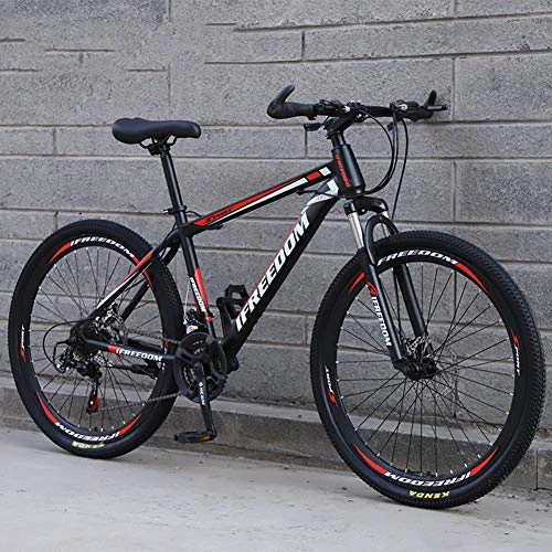 Bicicletas de montaña : Hensdd Adulto Bicicleta De Montaa, 26 Pulgadas De 21 Speed De Suspensin Completa MTB Engranajes De Doble Disco Bicicletas De Montaa Aire Libre Deporte, Rojo, 24 Inch