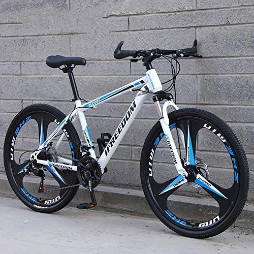 Bicicletas de montaña : Hensdd Adulto Bicicleta De Montaa, 26 Pulgadas Ruedas, SSPEED Doble Disco De Variables De Bicicletas De Montaa, Azul, 26in21speed