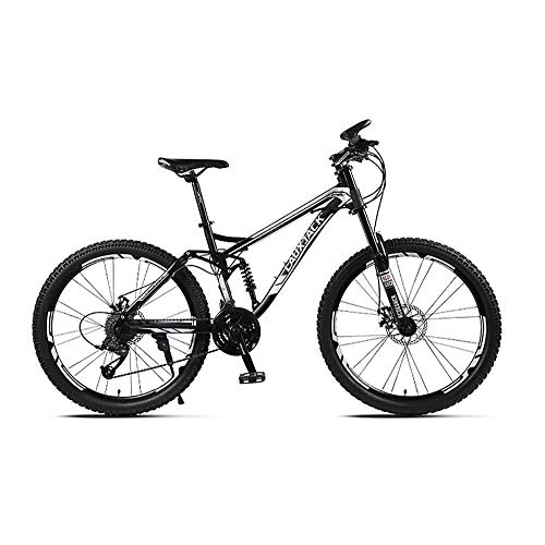 Bicicletas de montaña : JAEJLQY Bicicleta Montaña 21 / 24 / 27 velocidades Frenos de Disco Fat Bike 26 Pulgadas 26x4, 0 Tenedor de Resorte de Aceite de Bicicleta de Nieve de neumático de Grasa, Blackb, 24
