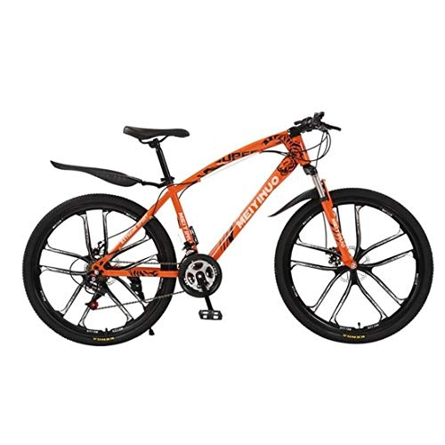 Bicicletas de montaña : JLASD Bicicleta Montaa Bicicleta De Montaa, Mujeres / Hombres Rgidas Montaa De La Bicicleta, Doble Disco De Freno Y Suspensin Delantera, Las Ruedas De 26 Pulgadas (Color : Orange, Size : 27-Speed)