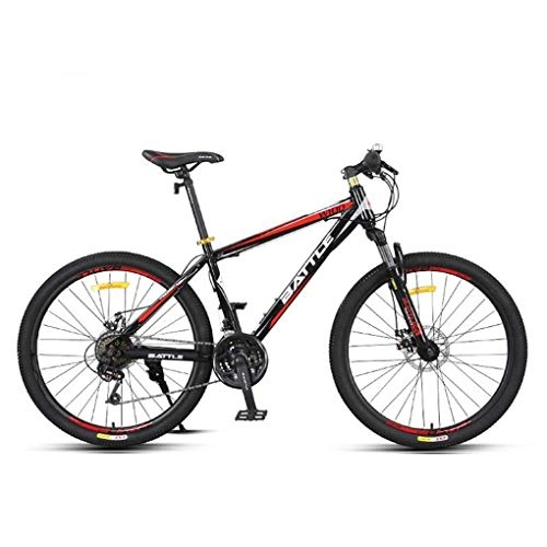 Bicicletas de montaña : JLASD Bicicleta Montaña Bicicleta De Montaña, De 26 Pulgadas De Acero Al Carbono Bicicletas Marco, Doble Disco De Freno Y Suspensión Delantera, La Rueda De Radios (Color : Red)